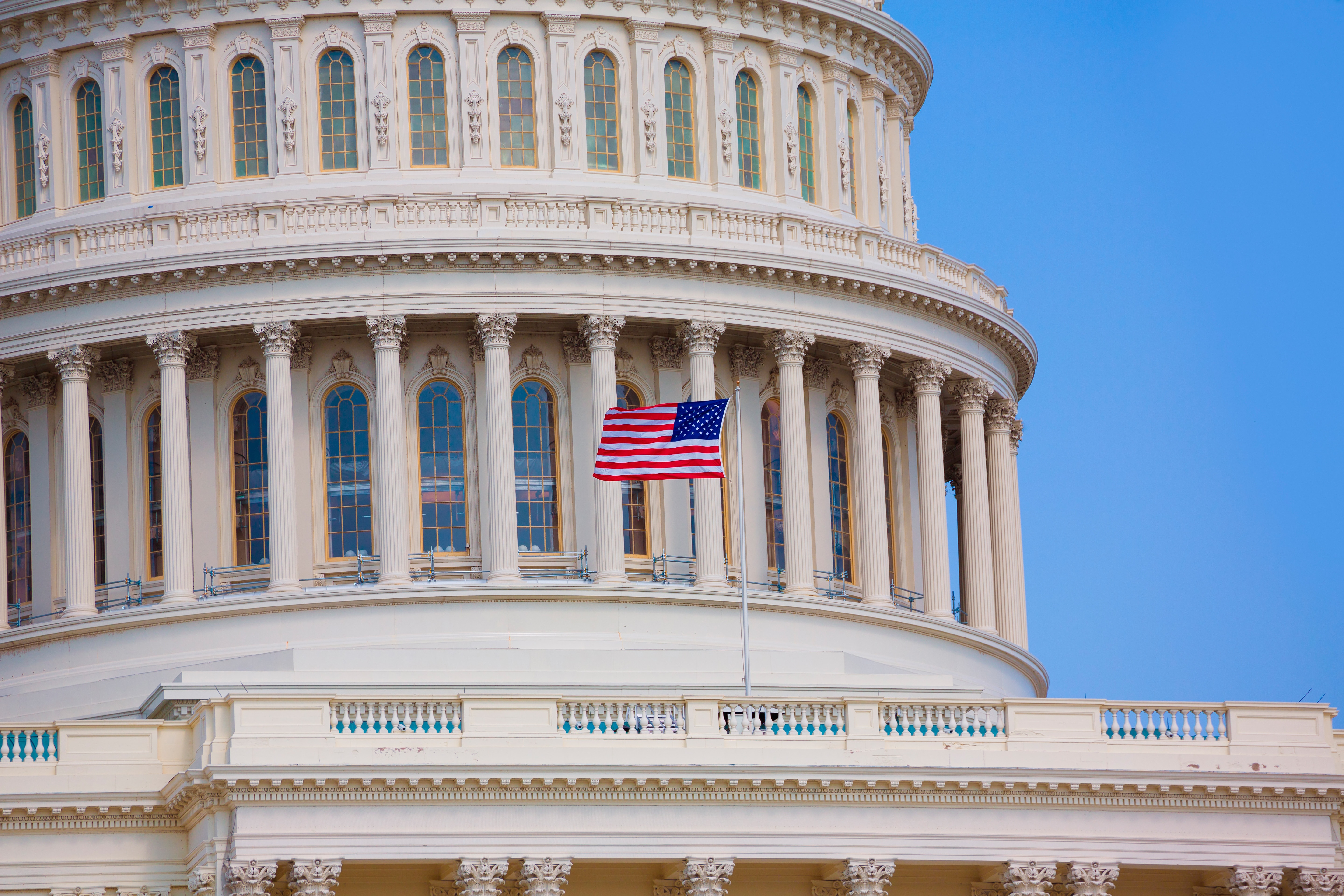 Capitol Building Washington DC American Flag USA