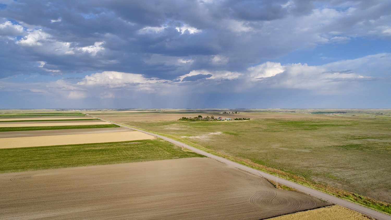 Rural Nebraska Landscape In Aerial View